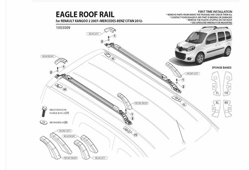 Renault Kangoo 2007-2021 OEM Roof Rails & Roof Racks Carry luggage - Picture 13 of 13