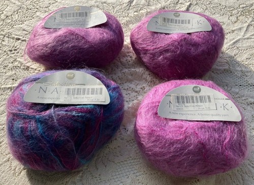 NARVIK SEDUCTION MOHAIR Yarn #8207 Magenta #8222 Multi wool nylon 50g Lot of 4 - Picture 2 of 11