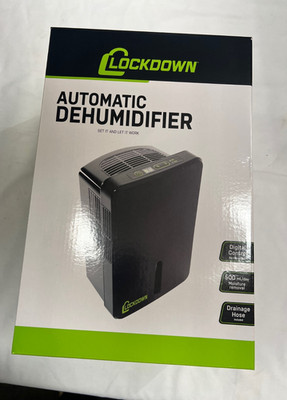 LOCKDOWN Automatic Dehumidifier with Quiet Operation, Drain Hose and Self Monito