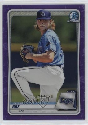 2020 Bowman Chrome Prospects Purple Refractor 28/250 Shane Baz #BCP-20 0c6