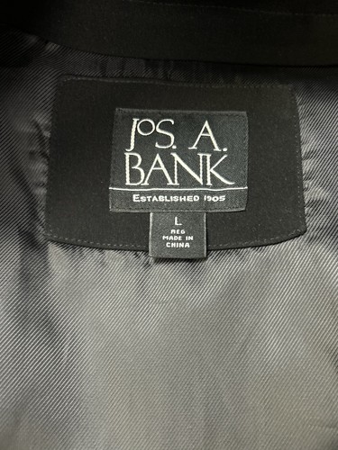 Jos A Bank Coat/ Jacket Long Length Black Men Size Large Full Zip and Button - Picture 4 of 9
