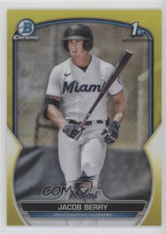 2023 Bowman Chrome Prospects Yellow Refractor /75 Jacob Berry #BCP-108 1m4i