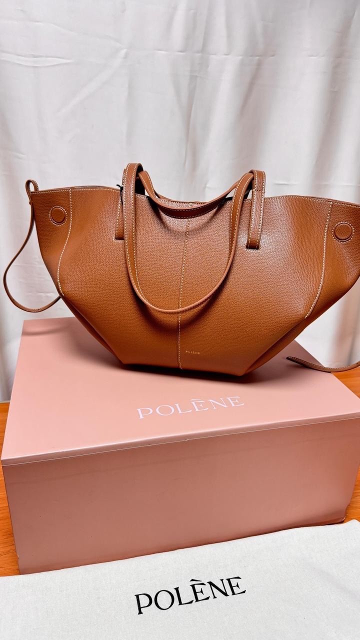 Polene Cyme Camel Big Size Leather Bag  42cm*8,5cm*25cm.Polene Camel Big Size