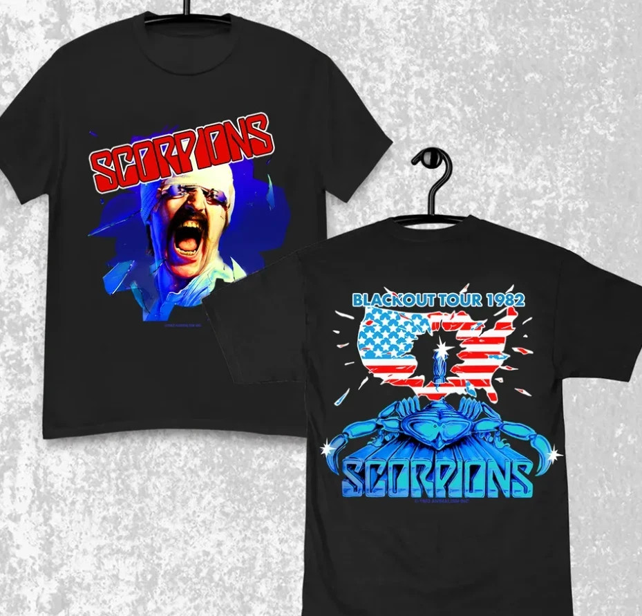 Vintage 80s Music Band Scorpions Blackout Tour Shirt tshirt