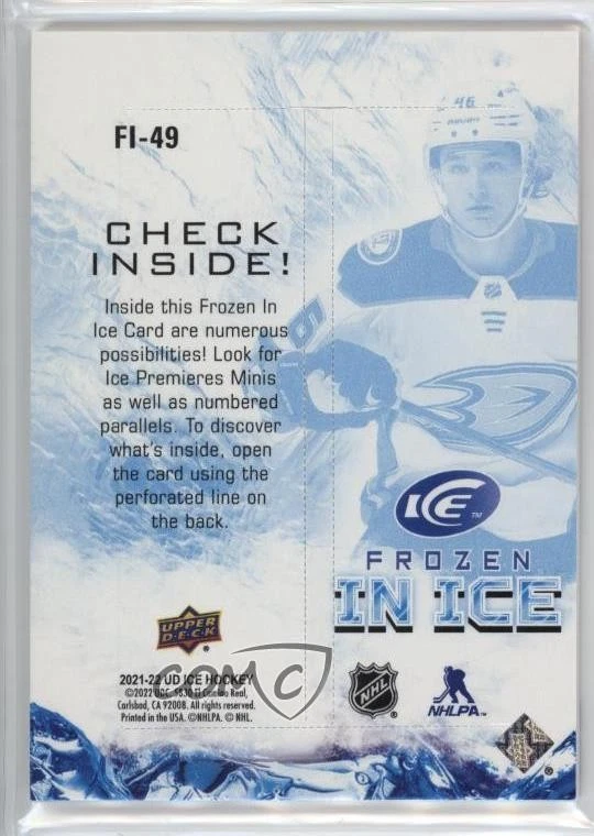 2021-22 Upper Deck Ice Frozen In Ice Trevor Zegras #FI-49 Rookie RC - Image 2 of 2