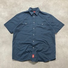 Dickies Work Shirt Mens Large Workwear Short Sleeve Button Up, Navy