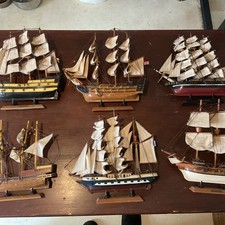 Six Ships, Boats, Schooners. Project Or Pub Decor. Each One 12&rdquo;/12&rdquo; Approx