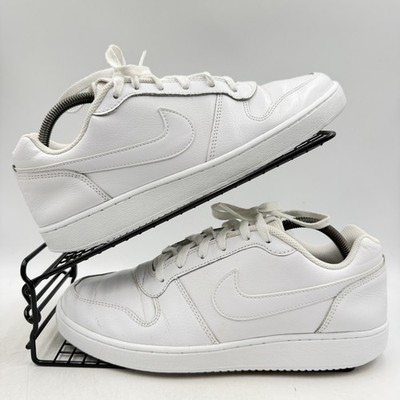 Nike Ebernon Low Triple White Turnschuhe Größe UK 8 Herren Leder AQ1775-100