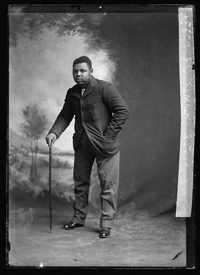 Photo:Hanger J.E. Portrait Man with Cane Studio Photograph