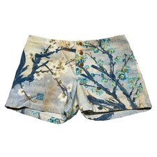 Jams World Shorts Womens Small Green Floral Butt Cuts Surf Line Hawaii Vintage