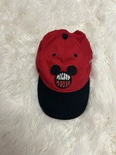 Disney Mickey Mouse Red  Black Adjustable Snapback Baseball Cap Hat Child 8-12