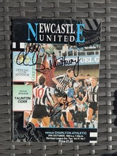 Newcastle United V Charlton Athletic Programme 1990 Signed Clark O&rsquo;Brien Howey