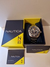 Nautica N 83 Herren Uhr Armbanduhr Edelstahl Silber - NEU & OVP