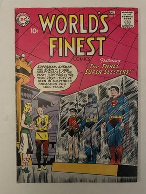 World s Finest #97 (1958) Superman Batman Robin Three Super-Sleepers VG DC