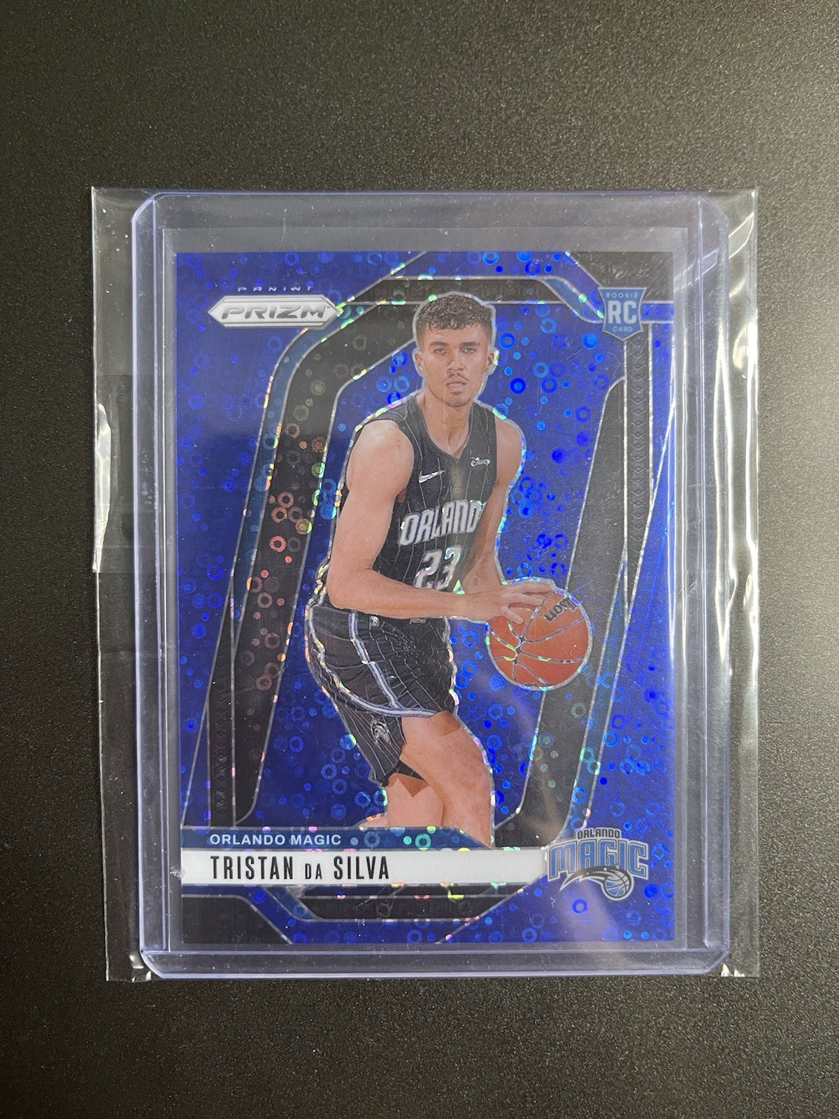 2024-25 Panini Prizm #256 TRISTAN DA SILVA Fast Break Blue Disco Prizm RC /150