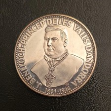 Andorra 50 Diners Coin 1963 Benlloch Prince Delles Valls D'Andorra Silver