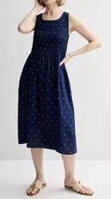 NWT Croft & Barrow Navy w/White Anchors Smocked Midi Dress Size XXLarge