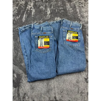 Rustler Jeans Men 33x32 Blue Regular Fit Straight Leg Heavyweight Lot of 2 - Image 1 of 3