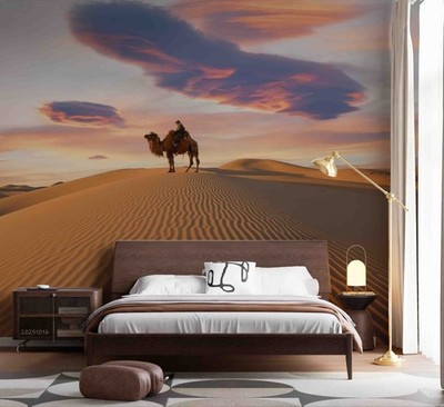 3D Sky Beach Camel Landscape Wallpaper Wall Murals Removable Wallpaper