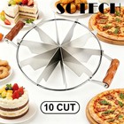 SOTEHC 10-Cut Pizza Cutter: Stainless Steel, Ergonomic Wood Handle for Clean — photo 2