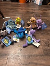 Disney Bugs Life 8’ Plush Bean Bag Beanies Complete Lot Of 7 With Tags