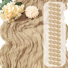 15 Pack Beige Cheesecloth Table Runner 17 x 108 inch Cheese Cloth Table Runne...