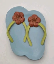 Flip Flops Blue Trinket Dish Soap Dish Ta-Da Innovations Summer Resin