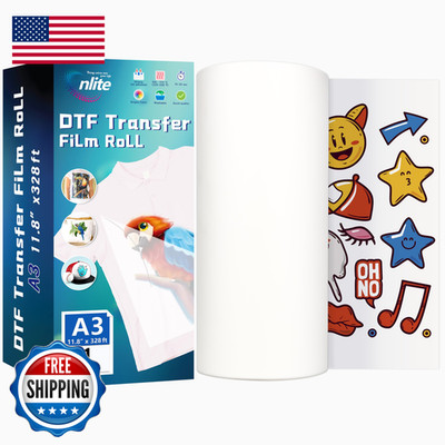 Enlite 11.8 X 328Ft Dtf Transfer Film Roll Dtf Film For Direct To Film Transfer