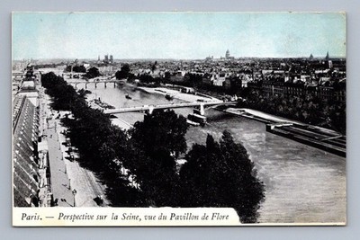 Antique European Postcard PARIS Seine River Pavillon de Flore 1900s