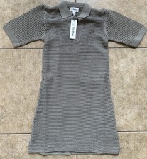 Crochet Dress The Drop Melia Collared Mini Size XXS Vetiver New FAST SHIPPING
