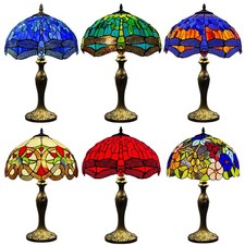 Tiffany Table Lamp 16 inch Handcraft art Bedside Light Stained Glass Multicolor