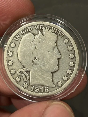 1915 Barber Half Dollar Silver Circulated San Francisco US Coin