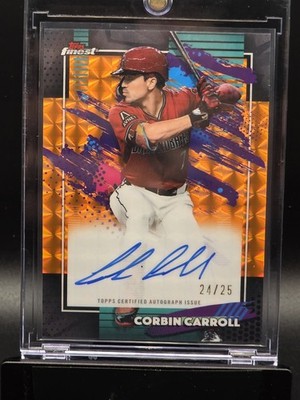CORBIN CARROLL 2026 TOPPS FINEST ORANGE GEOMETRIC On Card AUTO 24/25 #FA-CCA