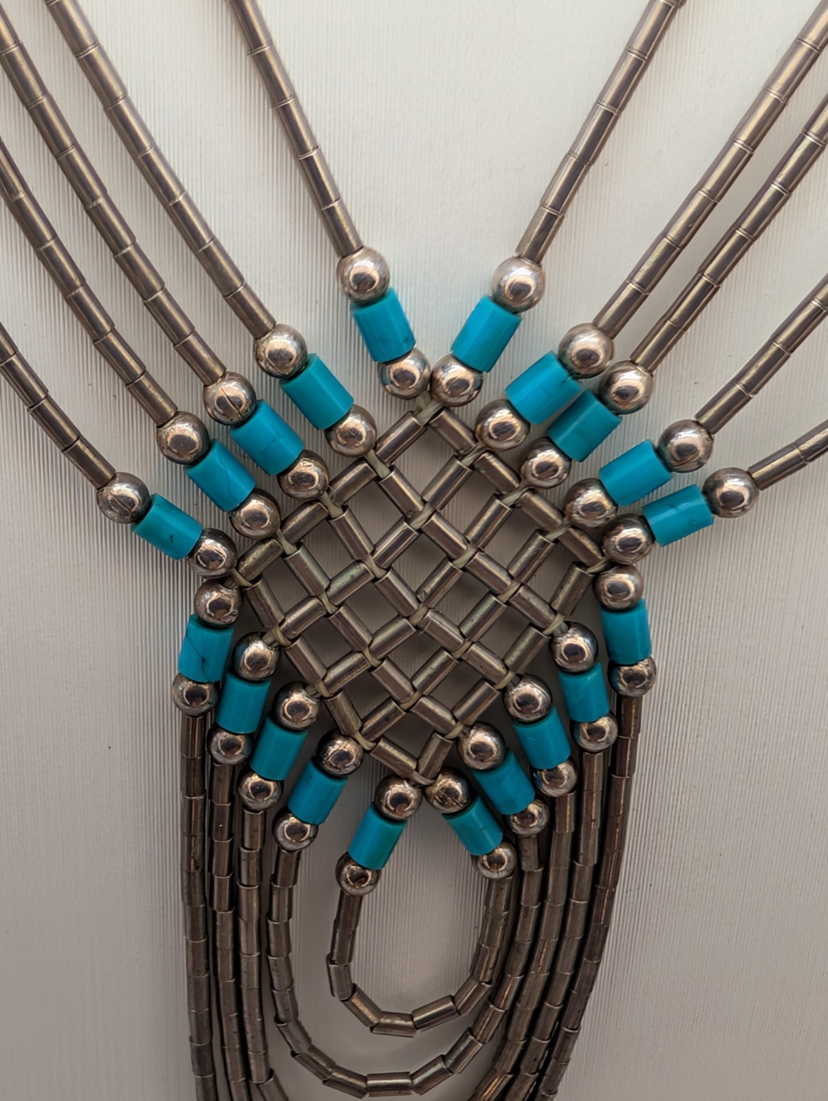 Native 925 Sterling Liquid Silver Multi Strand Ne… - image 3