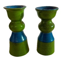 Set MCM Italian Bitossi Rosenthal Netter Matching Vase Candle Holder Pottery