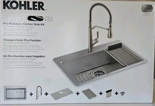Kohler 78960-1PC-NA Pro-Function Kitchen Sink Kit w/ Faucet Stainless Steel NEW