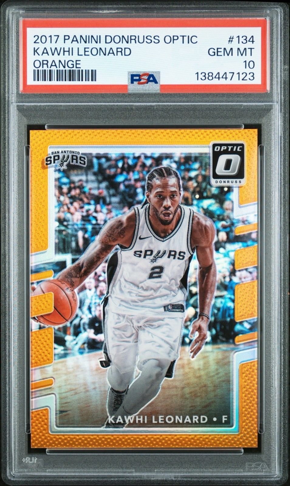 2017 Panini Donruss Optic KAWHI LEONARD Orange  #134 PSA 10 /199