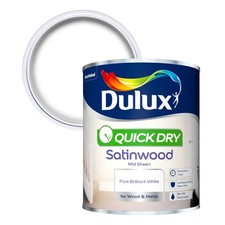 Quick Dry Satinwood 750ml Pure Brilliant White – Durable Satin Finish Paint