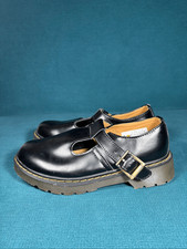 Vintage Dr Martens 8065 Polley Mary Jane Shoes Made in England Black Leather 7 U