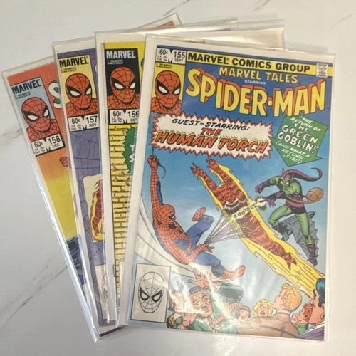 Marvel Comics Marvel Tales Spider-Man Comic Book Lot #155-158 1983 Vintage