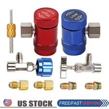 Car A/C R1234YF Quick Coupler Adapter Set with Self-Sealing & Puncture Can Tap