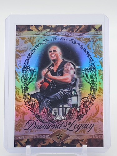THE ROCK 2026 TOPPS CHROME WWE THE ROCK DIAMOND LEGACY GOLD REFRACTOR /50 Q1887