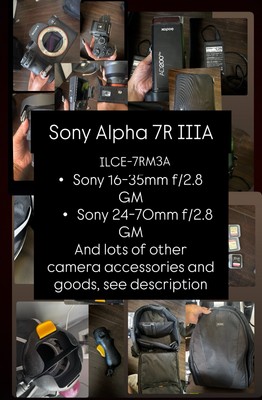 Sony Alpha 7R IIIA ILCE-7RM3A Camera, Sony 16-35mm and 24-70mm Lenses And More