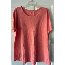 NWT WONDERLY Women's Coral Short Sleeve Back Pleat Core Top Tee Blouse Sz XL