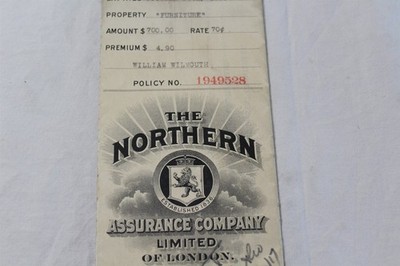  1920 The Northern Assurance Company Policy with Envelope Collectible Antique