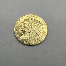 USA Indian 1907. Head Half Eagle Coin