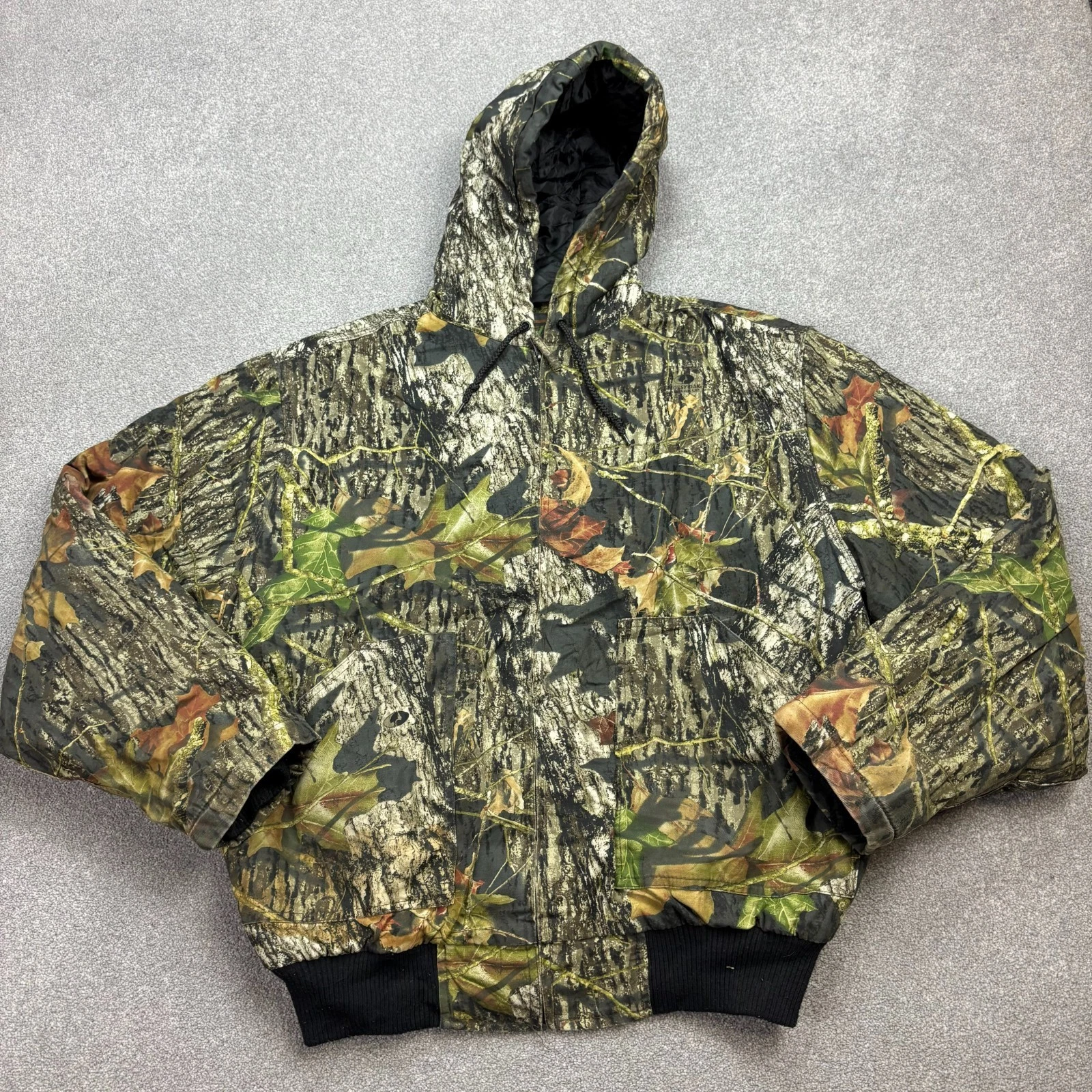 RealTree Jacket Adult Large Green Work Wear Camo Hunting Insulated Hood Men*