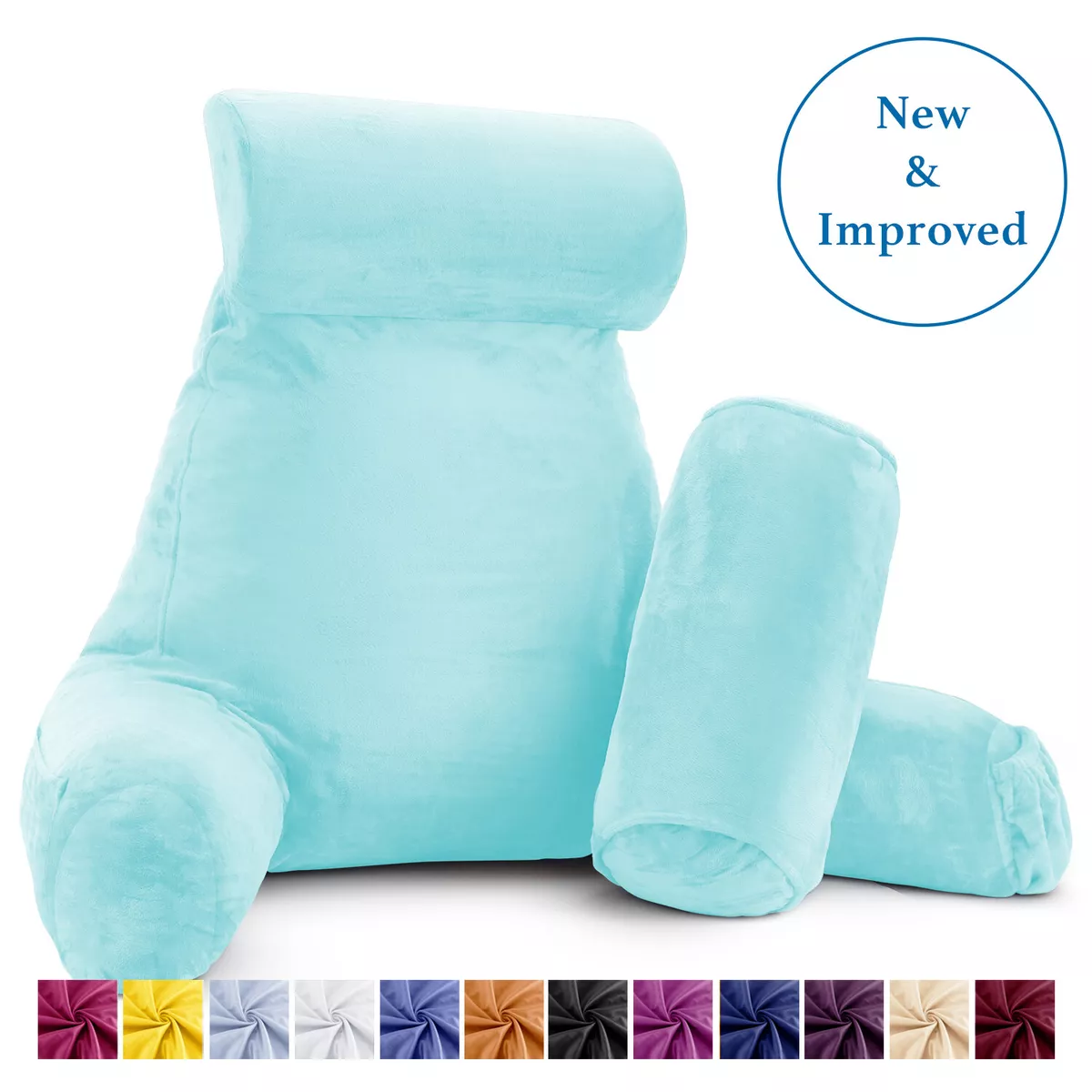 Nestl Reading Pillow Large Bed Pillow, Back Pillow for Sitting in Bed  Shredded Memory Foam Chair Pillow, Reading & Bed Rest Pillows Teal Back  Pillow