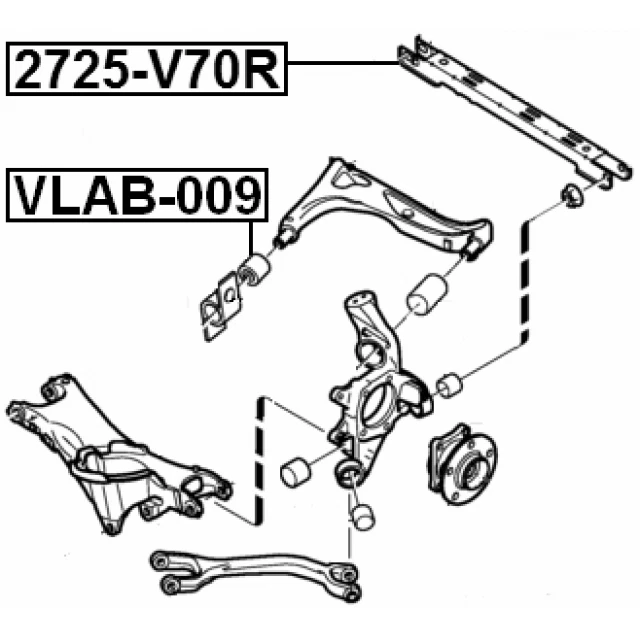 REAR TRANSVERSE LINK FEBEST 2725-V70R - Image 2 of 4