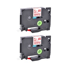 2PK Compatible with Brother PT-H300 TZe232 TZ232 Red on White Tape Label 12mm